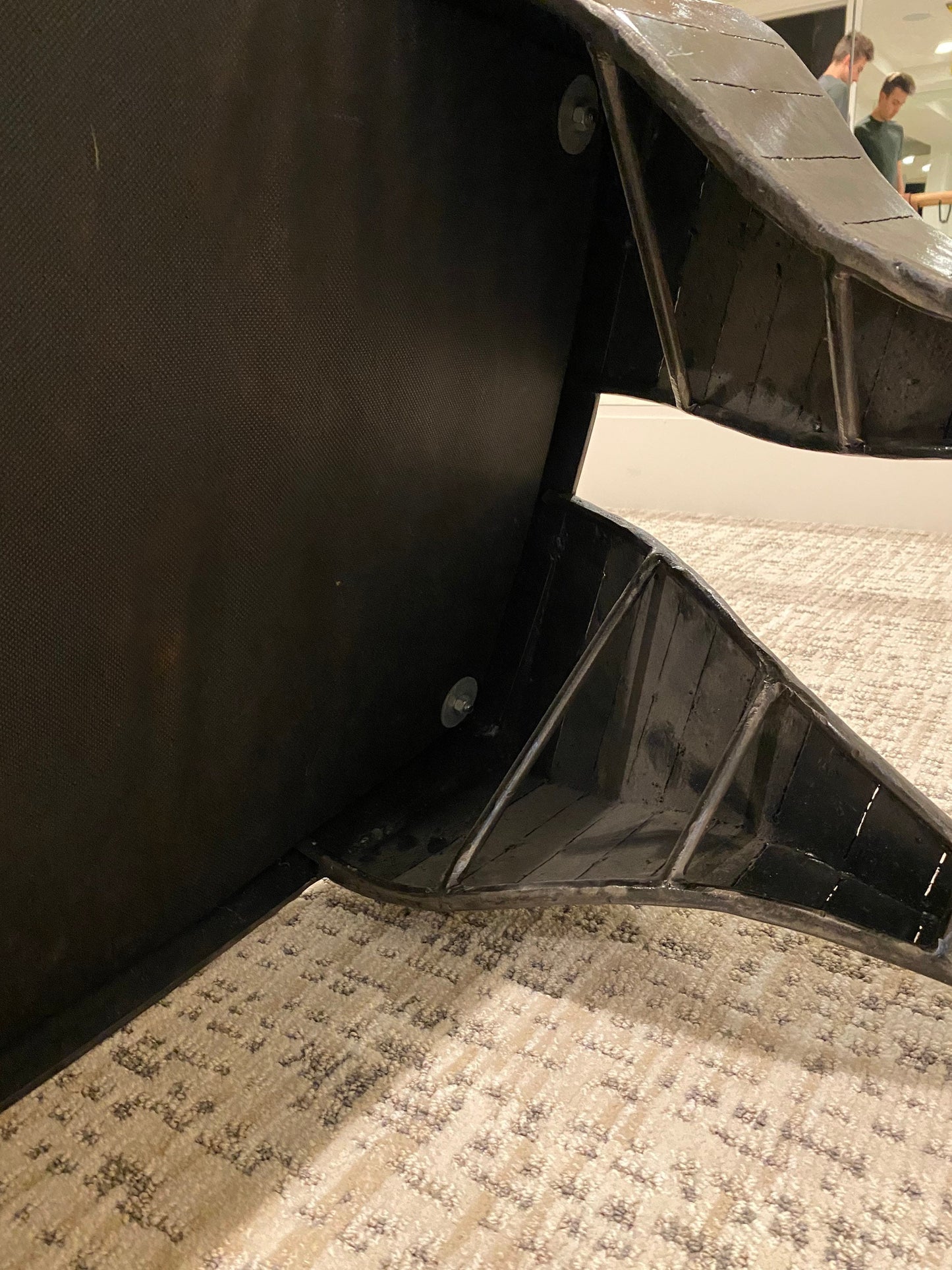 One of a Kind Custom Made Functional Chaise Lounge Chair Sculpture - Iron with Upholstered Seats