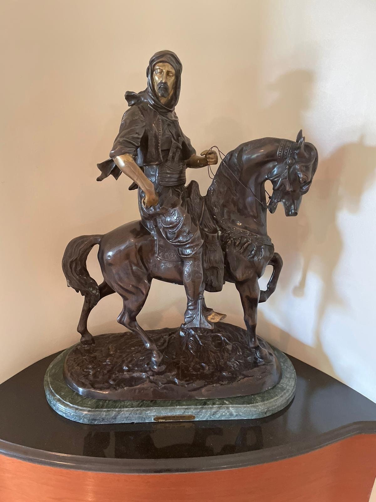 Antoine Louis Barye Bronze sculpture Arab man on a horse